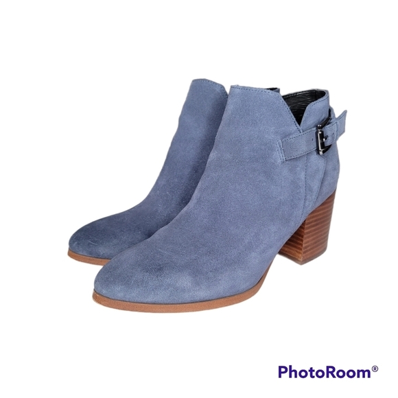 Marc Fisher Shoes - MARC FISHER Vandy Blue Suede Ankle Boots